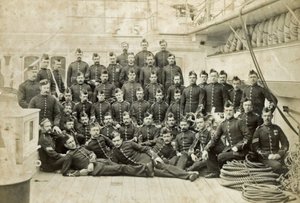 Royal Marine Detachment aboard an unidentified warship, c.1880